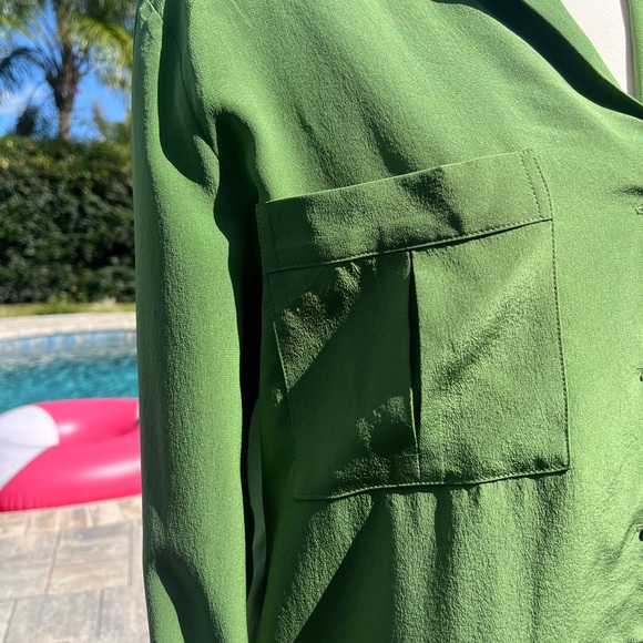 LilySilk Green Long Sleeve Blouse - Picture 7 of 16